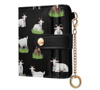 ODAWA Vintage Mushrooms Black Women RFID Wallet Slim, Small Leather Wallet for Women Slim, Goat Black, One Size, Rfid Wallet