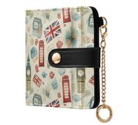 ODAWA Vintage Oceans Ladies Wallets with RFID Protection, Daily Use Wallet, Vintage Red Retro London, One Size