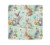 ODAWA Watercolor Easter Bunnies Self Adhesive Cloth 50 * 50cm Travel Makeup Bag Organizer Portable Makeup Bag for Travel