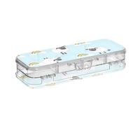 ODAWA White Sheep Black Faces Clear Pencil Box Plastic Containers with Snap Lids for School 8.3" L x 3" W x 1.9" H