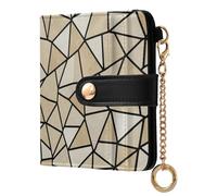 ODAWA White Snowflakes Blue Gradient Small Womens Wallets RFID Blocking Wallet with 7 Card Slots, Geometric Beige Tan, One Size, Rfid Wallet