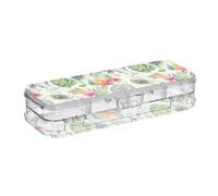 ODAWA Wild Tiger Tropic Double Deck Pencil Box Pencil Holder for Kids 8.3" L x 3" W x 1.9" H