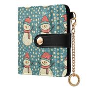 ODAWA Zipper Coin Pocket Cute Cartoon Sloth Teal Ladies Slim Wallets with RFID Protection, Cute Christmas Snowman Green, One Size, Rfid Wallet
