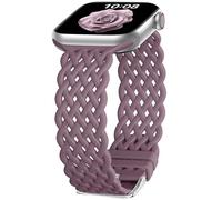 Odbeai Braided Bands Compatible with Apple Watch Bands for Women 42mm 40mm 44mm 38mm 41mm 45mm 46mm 49mm, Hollow-out Silicone Breathable Strap for iWatch Series 11 10 9-1 SE Ultra1/2/3, Violet Smoke
