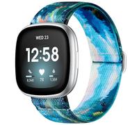 Odbeai Compatible with Fitbit Versa 4 Bands for Woman/Versa 3 Band, Compatible with Fitbit Sense 2 Bands/Sense Band, Adjustable Elastic Nylon Sport Cute Stretch Stylish Replacement Wristbands Strap