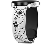 Odbeai Floral Engraved Band for Galaxy Watch 7 Band 6 5 4 40mm 44mm/Watch 6 4 Classic/Watch 5 Pro/Active 2,Cute Two-Tone Soft Silicone Sport Compatible with Samsung 20mm Watch Band Women