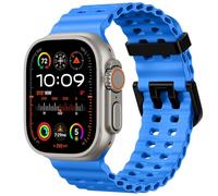 Odbeai Ocean Sport band Compatible with Apple Watch Ultra 2/Ultra Band for Men 49mm 46mm 45mm 44mm 42mm,Soft Silicone Breathable Waterproof Outdoors for iWatch Series 10 9 8-1 SE Blue Grey Men Women