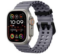 Odbeai Ocean Sport band Compatible with Apple Watch Ultra 2/Ultra Band for Men 49mm 46mm 45mm 44mm 42mm,Soft Silicone Outdoors Waterproof for iWatch Bands Ultra 2/Series 10 9 8-1 SE Men Grey