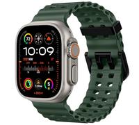 Odbeai Ocean Sport band Compatible with Apple Watch Ultra 2/Ultra Band for Men 49mm 46mm 45mm 44mm 42mm,Soft Silicone Breathable Waterproof Outdoors for iWatch Series 10 9 8-1 SE Blue Grey Men Women