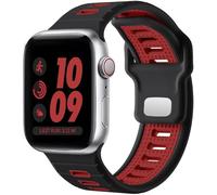 Odbeai Sport Band Compatible with Apple Watch Ultra 2/Ultra/Ultra 3 Compatible with Apple Watch Bands Men 49mm 46mm 45mm 44mm 42mm Waterproof Silicone Strap for Men, Black/red, 38mm/40mm/41mm/Series