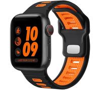 Odbeai Sport Band Compatible with Apple Watch Ultra 2/Ultra/Ultra 3 Compatible with Apple Watch Bands for Men 49mm 46mm 45mm 44mm 42mm, Waterproof Silicone Strap for, black/orange, 38mm/40mm/41mm