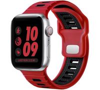 Odbeai Sport Band Compatible with Apple Watch Ultra 2/Ultra/Ultra 3 Compatible with Apple Watch Bands Men 49mm 46mm 45mm 44mm 42mm Waterproof Silicone Strap for Men, red/black, 38mm/40mm/41mm/Series