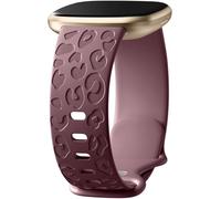 Odbeai Sport Bands Compatible with Fitbit Versa 4 & 3, Sense 2 & Sense; Leopard Engraved Cute Fancy Soft Silicone Waterproof Replacement Wristbands Strap for Women