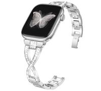 Odbeai Stylish Metal Band Compatible with Apple Watch Bands for Women 40mm 38mm 41mm 42mm 44mm 45mm 46mm 49mm,Steel Fancy Cute Dressy X-Shaped Strap Bracelet for iWatch Bands Series SE 10 9 8-1 Ultra