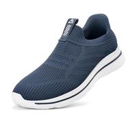 ODCKOI Sneakers Men's Hands-Free Trainers Lightweight Breathable Sneakers Men's Comfortable Mesh Casual Shoes Lace Up No Tie Sports Shoes-DarkGrey-44