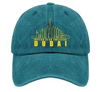 ODCRAT Dubayy Dad Hats Dubayy Baseball Cap for Women Graphic Hat Adjustable, Cyan Blue, One Size