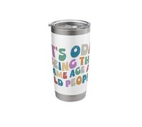 Odd Being Same Age As Old People Sarcastic Groovy Wavy Stainless Steel Insulated Tumbler