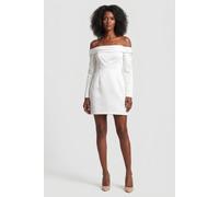 Odd Muse Satin Bardot Mini Dress White size M REG | Mini Dresses Outlet | Women | White M REG