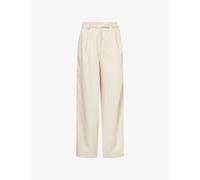 Odd Muse Womens Odd Muse High-Rise Wide-Leg Cotton-Blend Trousers Stone S