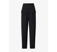 Odd Muse Womens Odd Muse Waisted Wide-Leg Woven Trousers Black S