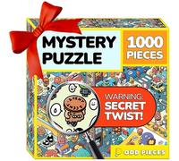 Odd Pieces 1000pc Mystery Jigsaw Puzzle - Storytelling Comics, Treasure Hunt Clues, Secret Ending - 19.7'' x 27.6'' Frameable Magic Puzzle Art for Adults & Kids (12-99) - 1 Set, 1000 Pieces