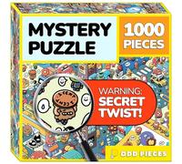Odd Pieces 1000pc Mystery Jigsaw Puzzle - Storytelling Comics, Treasure Hunt Clues, Secret Ending - 19.7'' x 27.6'' Frameable Magic Puzzle Art for Adults & Kids (12-99) - 1 Set, 1000 Pieces