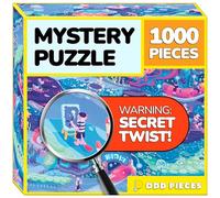 Odd Pieces Jigsaw Puzzles 1000 Pieces with Storytelling Comic, for Women, White Elephant, Mystery Puzzle for Adults & Kids - 19.7'' x 27.6'' Frameable Magic Puzzle Art (Beyond The Kelp)