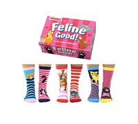 Odd Socks Novelty Mismatched 3 Odd Pairs - Cats Feline Good! United Oddsocks Multi 4-8