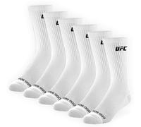Odd Sox - Basix Official UFC Athletic Socks - Crew, Quarter, Ankle - Unisex - MMA Apparel 6-Packs Everyday Comfort, White-c, Large