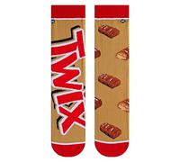 Odd Sox - Chocolate Candy Bar Novelty Crew Socks | Snickers M&M Twix Reese's Hershey's Gift Socks, Twix Split, Large