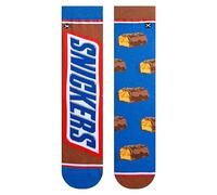 Odd Sox - Chocolate Candy Bar Novelty Funny Cool Crew Socks, Size Large, Snickers Split, Large