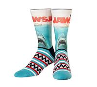 ODD SOX Jaws Movie Shark Teeth Crazy Novelty Crew Socks, Jaws, Large