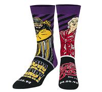 ODD SOX Men's Crew Socks - WWE Legendary Matches Collection (UK Adult 6-12) (Macho Man Vs Ric Flair)