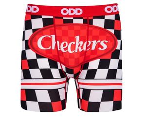 Odd Sox Men's Gift Idea Novelty Underwear Boxer Briefs, Checkers, Checkers, XL