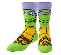 Odd Sox, Nickelodeon TMNT Teenage Mutant Ninja Turtles, 90's Cartoon, Fun Socks, Donatello, Large