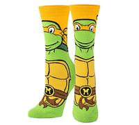 Odd Sox, Nickelodeon TMNT Teenage Mutant Ninja Turtles, 90's Cartoon, Fun Socks, Michelangelo, Medium