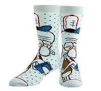 Odd Sox - SpongeBob SquarePants Novelty Funny Cool Crew Socks, Size Medium, Squidward, Large
