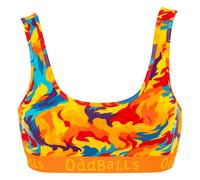 Oddballs Ladies Colourful Comfy Cotton Bralette | Soft Everyday Wireless Bra Top - L - Great Balls of Fire
