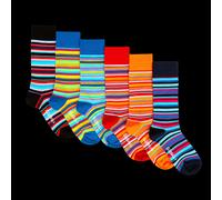 OddBalls Lines Patterned Cotton Socks - 6 Pack | Size: 7-10 OddBalls Multicolor 7-10