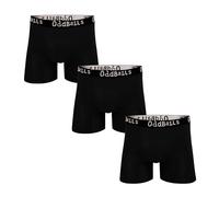 OddBalls | Mens Bamboo Boxers Multipack | 3 Pack | Anti Chafing | Mens Underwear | Moisture Wicking Fabric | Elastic Waistband | Classic Black Bundle | XX-Large