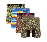 OddBalls | Mens Bamboo Boxers Multipack | 4 Pack | Anti Chafing | Mens Underwear | Moisture Wicking Fabric | Elastic Waistband | Urban Bundle | Small