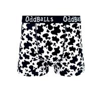 OddBalls Mens Boxers - 1 Pack, Classic Fit Cotton Boxer Shorts, Underwear with Elastic Waistband - Breathable, Soft Mens Boxer Briefs (UK, Alpha, XXS, Regular, Regular, Fat Cow)