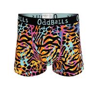 OddBalls Mens Boxers - 1 Pack, Classic Fit Cotton Boxer Shorts, Underwear with Elastic Waistband - Breathable, Soft Mens Boxer Briefs (UK, Alpha, S, Regular, Regular, Filthy Animal)