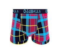 OddBalls Mens Boxers - 1 Pack, Classic Fit Cotton Boxer Shorts, Underwear with Elastic Waistband - Breathable, Soft Mens Boxer Briefs (UK, Alpha, XXS, Regular, Regular, Tartan)