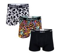 OddBalls Mens Boxers Multipack - 3 Classic Fit Cotton Boxer Shorts, Underwear with Elastic Waistband - Breathable, Soft Mens Boxer Briefs (UK, Alpha, S, Regular, Regular, Weekend Bundle)