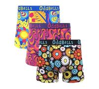 OddBalls Mens Boxers Multipack - 3 Classic Fit Cotton Boxer Shorts, Underwear with Elastic Waistband - Breathable, Soft Mens Boxer Briefs (UK, Alpha, L, Regular, Regular, Bohemian Bundle)