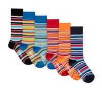 OddBalls | Sock Multipack | 6 Pack | Mens & Womens | Colourful Cotton Socks | Work Socks | Elasticated Ankle | Lines Bundle | Size 11-13