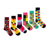OddBalls | Sock Multipack | 6 Pack | Mens & Womens | Colourful Cotton Socks | Work Socks | Elasticated Ankle | Random 6 Bundle | Size 11-13
