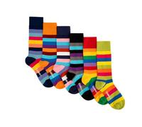 OddBalls | Sock Multipack | 6 Pack | Mens & Womens | Colourful Cotton Socks | Work Socks | Elasticated Ankle | Stripey Bundle | Size 1-2
