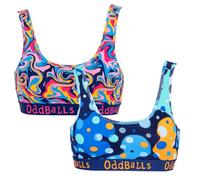 OddBalls | Womens Bralettes Multipack | 2 Pack | Womens Underwear | Sports Bras | Everyday Low Back Bra | Seamless & Wirelesss | Cosmic Bundle | 3XL-Large
